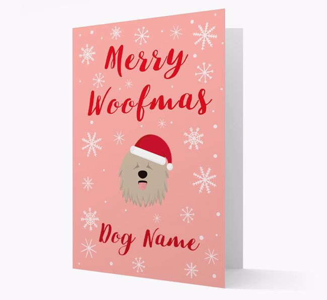 'Merry Woofmas {dogsName}' Card with your {breedFullName} Christmas Icon